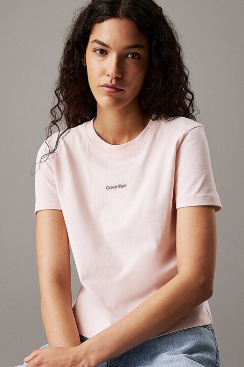 Kadın Ck Placed İnstitutional T-Shirt - Pembe 