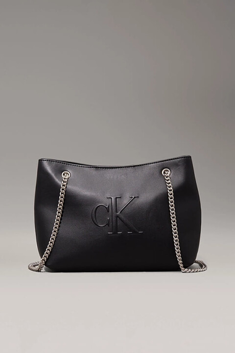 Kadın Ck Sculpted Chain El Çantası - Siyah 