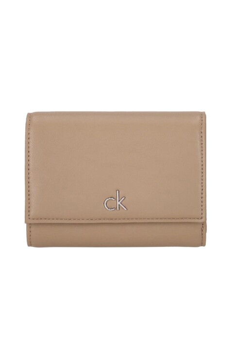 Kadın CK Üç Bölmeli Cüzdan - Bej 