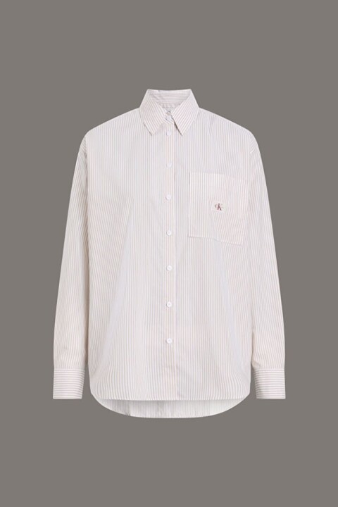 Kadın Ck Woven Label Relaxed Gömlek - Beyaz 