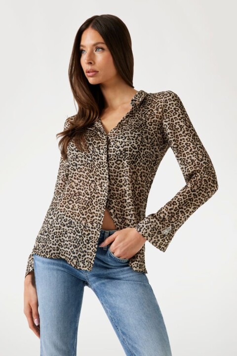 Kadın Clouis Leopar Desenli Gömlek - Çok Renkli 