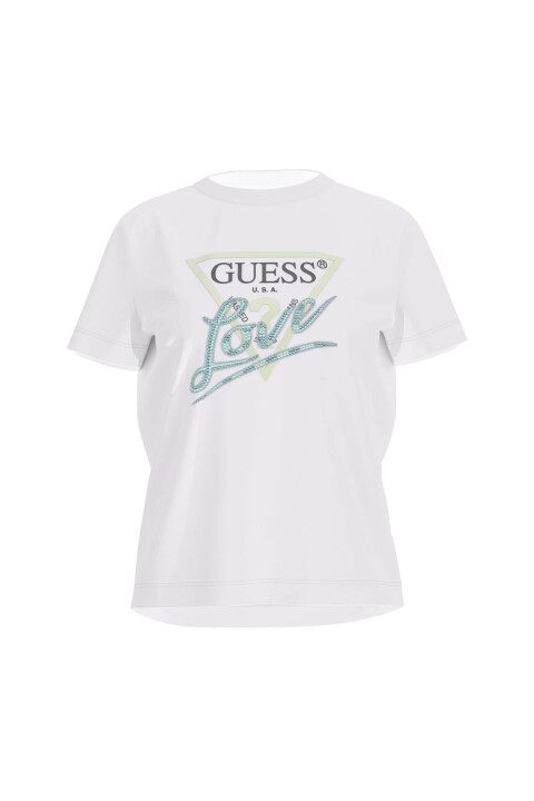 Kadın CN SS Love Triangle T-Shirt - Beyaz 