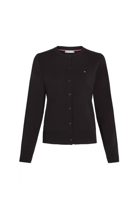 Kadın CO Jersey Stitch Düğmeli Hırka - Siyah 