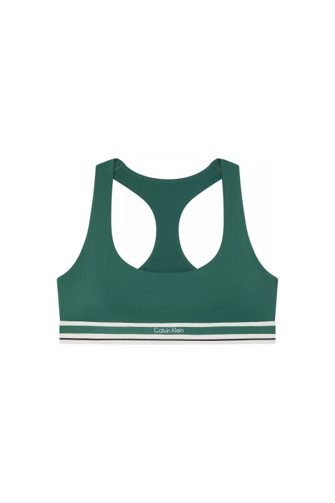 Kadın Dar Kalıp Orta Destekli Yarışçı Sırtlı Spor Sütyeni - Yeşil 
