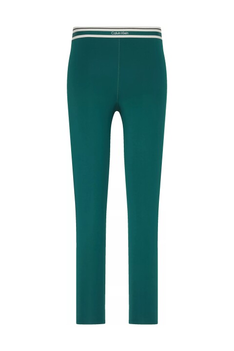 Kadın Dar Kalıp Yazı Logolu Bel Bantlı Tayt - Yeşil 