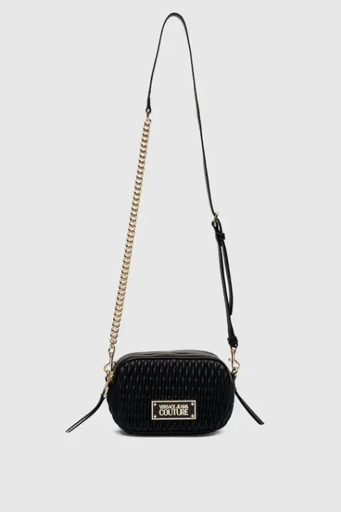 Kadın Desenli Kapitoneli Çapraz Çanta - Siyah 