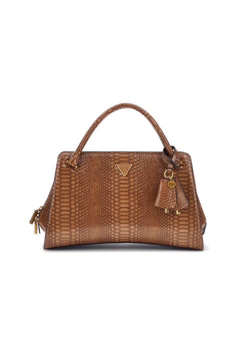 Kadın Desenli Yapılandırılmış El Çantası - Taba 