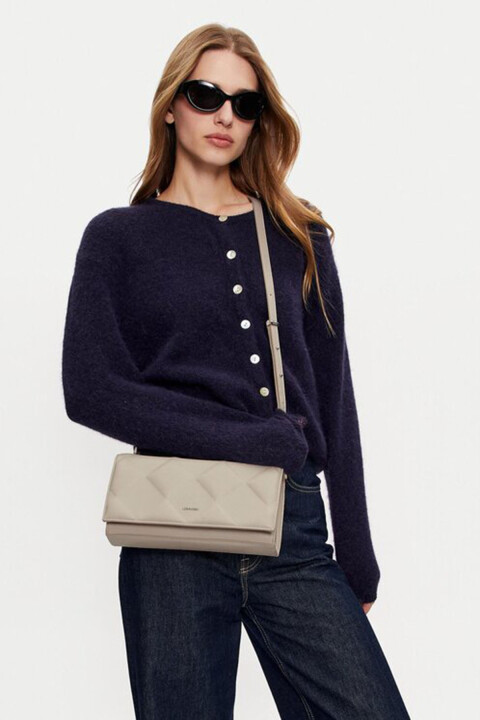 Kadın Dıamond Quılt Conv Omuz Çantası - Ekru 