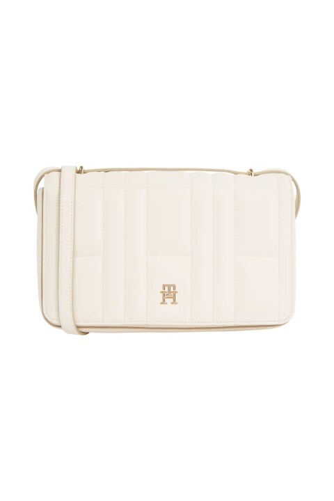 Kadın Dikdörtgen Kapitone Omuz Çantası - Ekru 