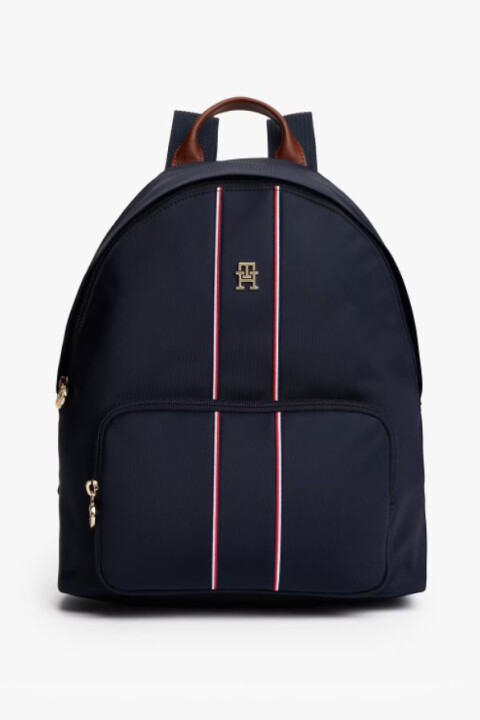 Kadın Dome Şerit Detaylı Metal Logolu Sırt Çantası - Lacivert 