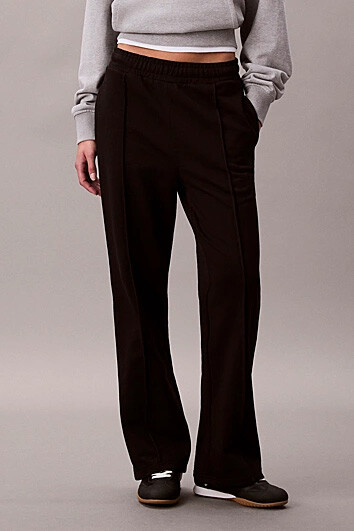 Kadın Düz Paça Önü Dikişli Eşofman Altı - Siyah 