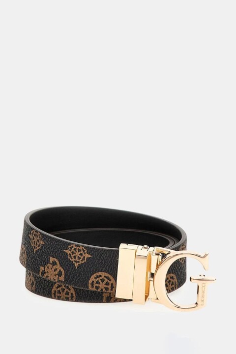 Kadın Erica 4G ve Peony Logolu Kemer - Koyu Kahve 