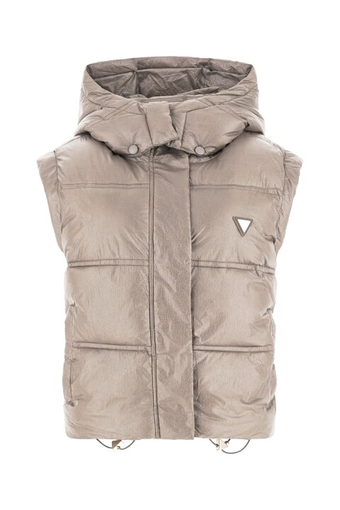 Kadın Ernestine Kapüşonlu Şişme Yelek - Kahverengi 