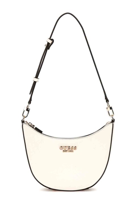 Kadın Fedana Mini Top Fermuarlı Omuz Çantası - Beyaz 