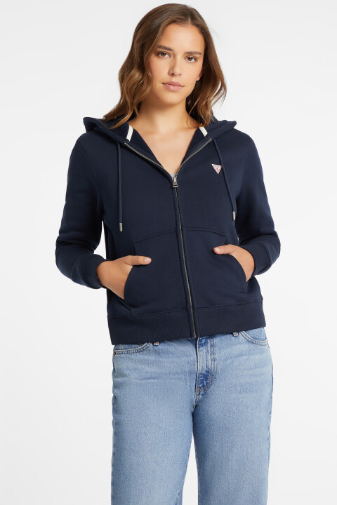 Kadın Fermuarlı Sweatshirt - Lacivert 