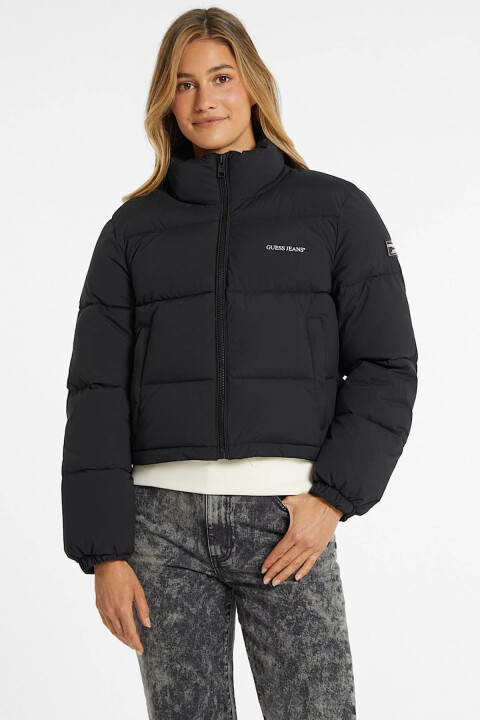 Kadın Gj Cropped Logolu Mont - Siyah 