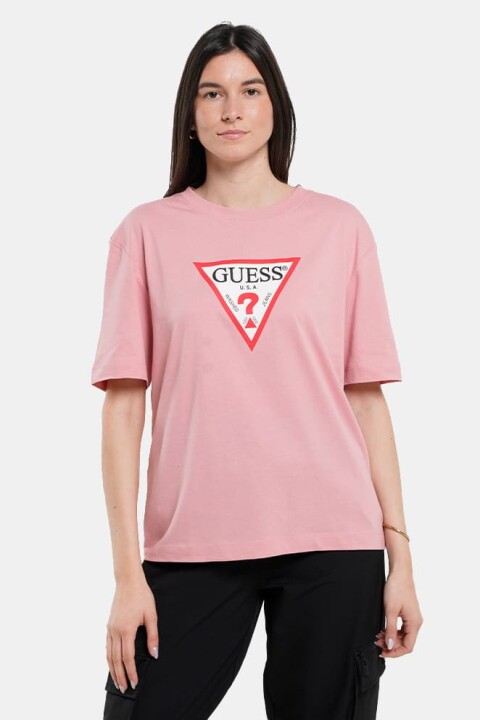 Kadın Gj İconic Logo T-Shirt - Pembe 