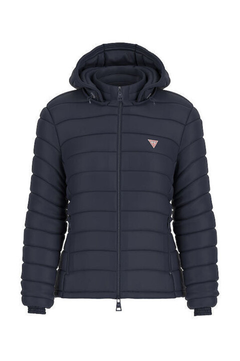 Kadın Gj Kapüşonlu Şişme Mont - Lacivert 