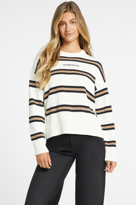 Kadın Gj Ls Cn Çizgili Logolu Kazak - Mix 