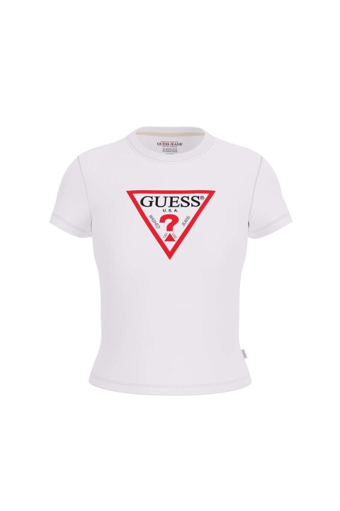 Kadın Gj SS CN Slim Iconic T-Shirt - Beyaz 