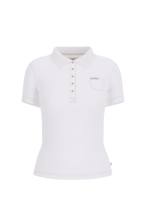 Kadın GJ SS Slim Polo Yaka T-Shirt - Beyaz 