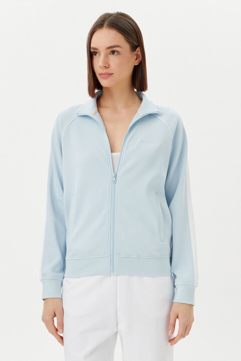 Kadın GJ Tricot Track Fermuarlı Sweatshirt - Açık Mavi 