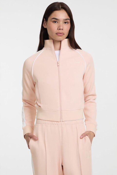 Kadın Gj Tricot Track Fermuarlı Sweatshirt - Pudra Pembe 