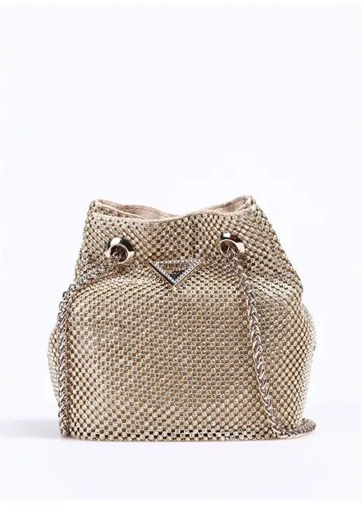Kadın Guess Yapay Elmas Taşlı Lua Mini Kova Çanta - Altın 