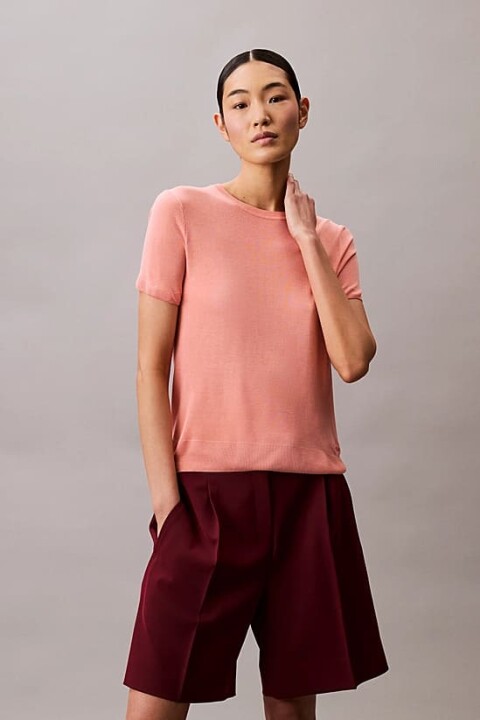 Kadın İnce Dokulu Viskoz Triko - Somon 