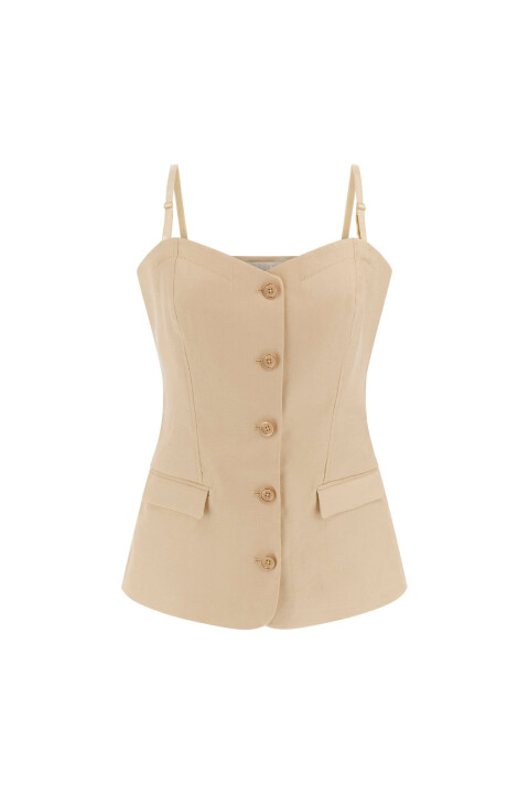 Kadın Isabeau Korse Yelek - Bej 