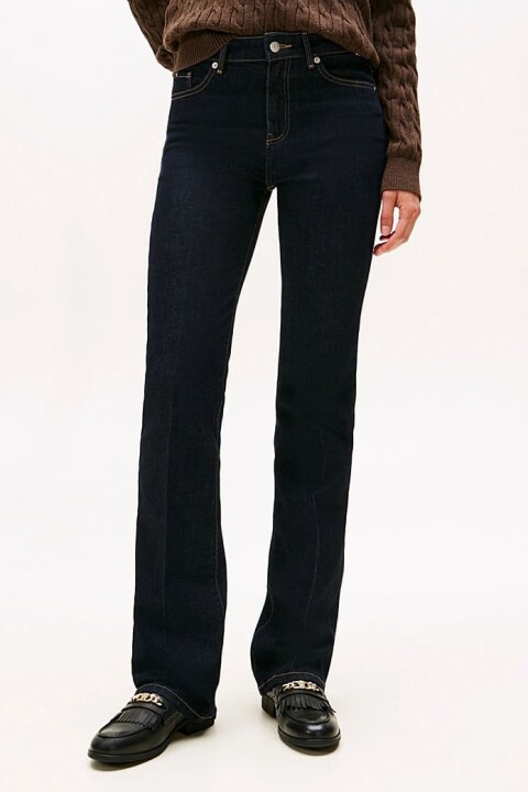 Kadın İspanyol Paça Jean Pantolon - Koyu Lacivert 