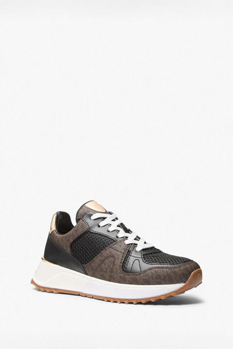 Kadın Jaime Trainer Monogram Desenli Sneakers - Kahverengi/Siyah 