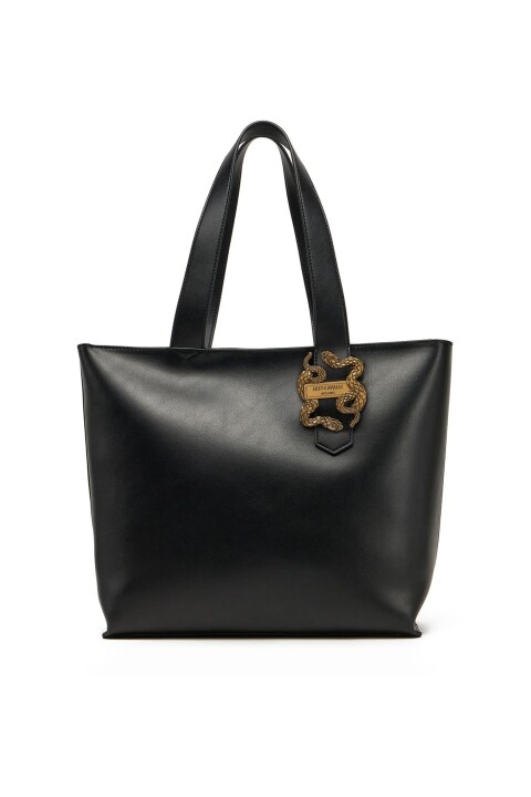 Kadın Jc İconic Yılan Logo Omuz Çanta - Siyah 