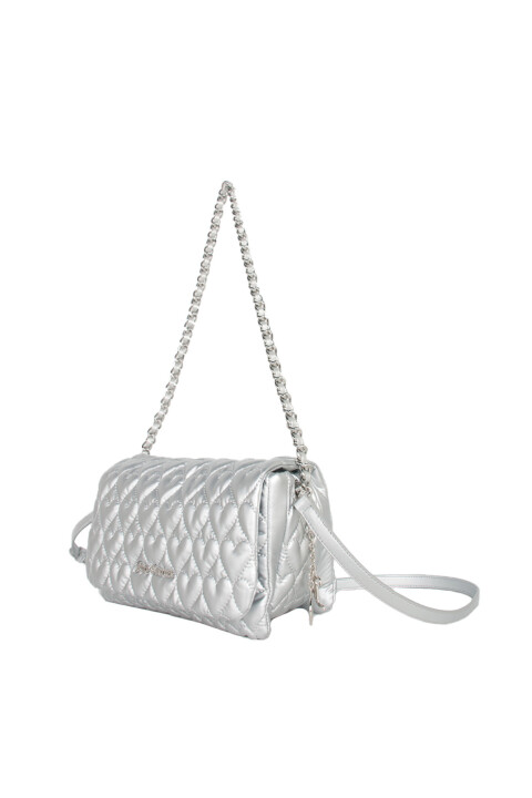 Kadın Juicy Kalp İşlemeli Omuz Çanta - Gümüş 