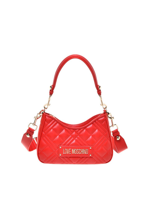 Kadın Kapitone Desenli Omuz Çantası - Kırmızı 