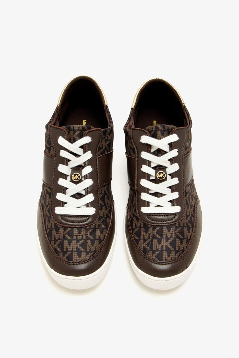 Kadın Kaycee Lace Up Monogram Desenli Sneakers - Kahverengi 