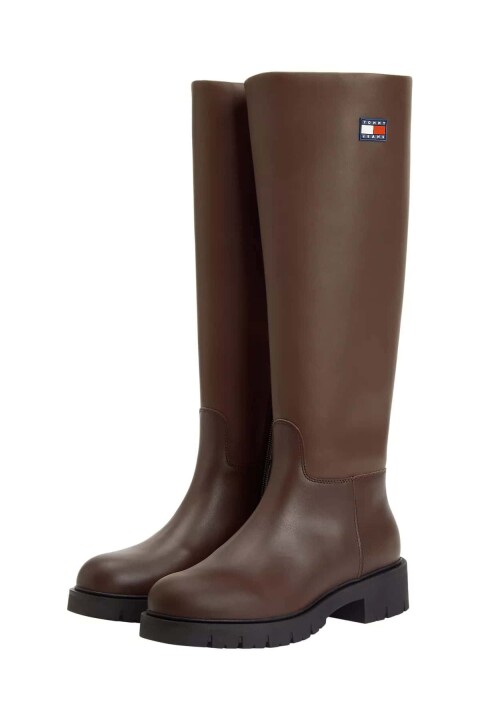 Kadın Konçlu Kalın Tabanlı Uzun Çizme - Kahverengi 