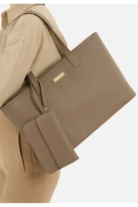 Kadın Omuz Çantası - Vizon 