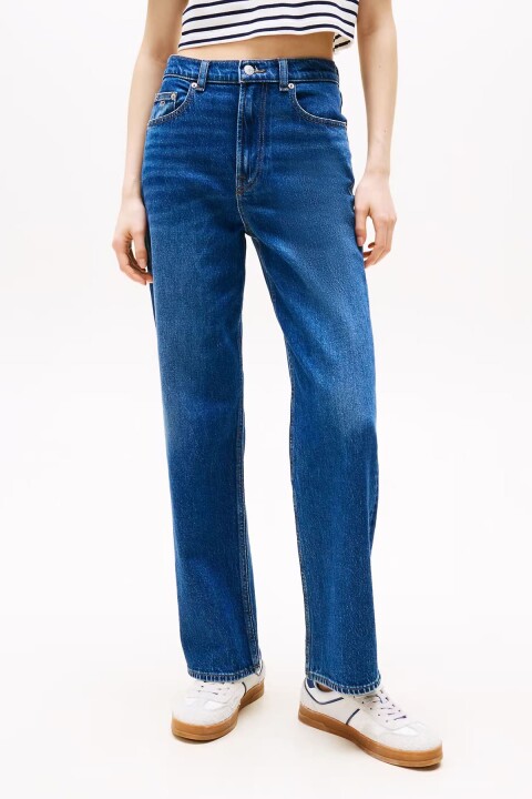 Kadın Layla Slim Fit Yüksek Bel Düz Paça Jean Pantolon - Mavi 