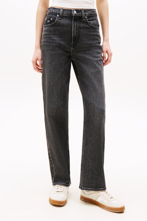 Kadın Layla Yüksek Bel Dar Düz Kesim Jean Pantolon - Eskitme Siyah 