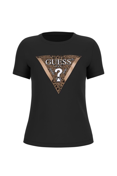 Kadın Leo Slim Fit Desen Logolu T-Shirt - Siyah 