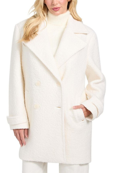 Kadın Leona Yün Karışımlı Kaban - Beyaz 