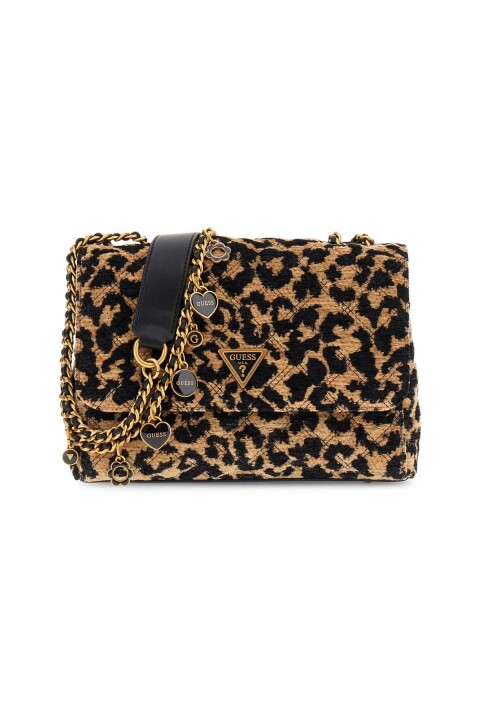 Kadın Leopar Desenli Dokulu Kumaş Omuz Çantası - Mix 