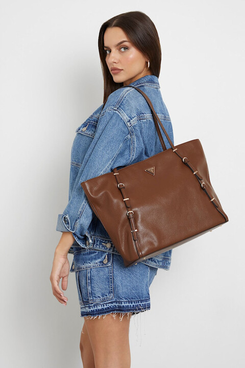 Kadın Levıa Toka Detaylı Shopper Çanta - Kahve 