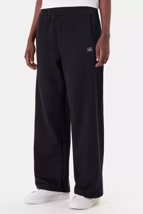 Kadın Logo Armalı Geniş Paça Eşofman Altı - Siyah 