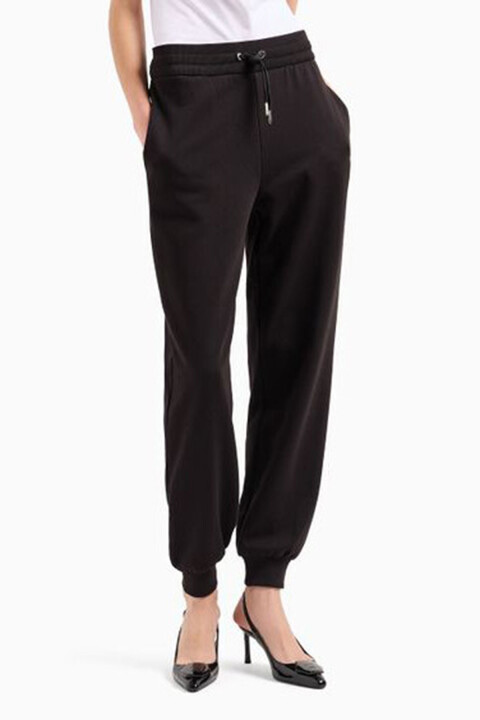 Kadın Logo Etiketli Jogger Eşofman Altı - Siyah 