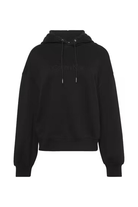 Kadın Logo İşlemeli Kapüşonlu Sweatshirt - Siyah 