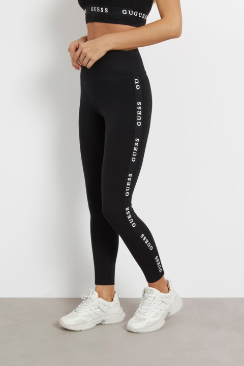 Kadın Logo Şeritli Tayt - Siyah 