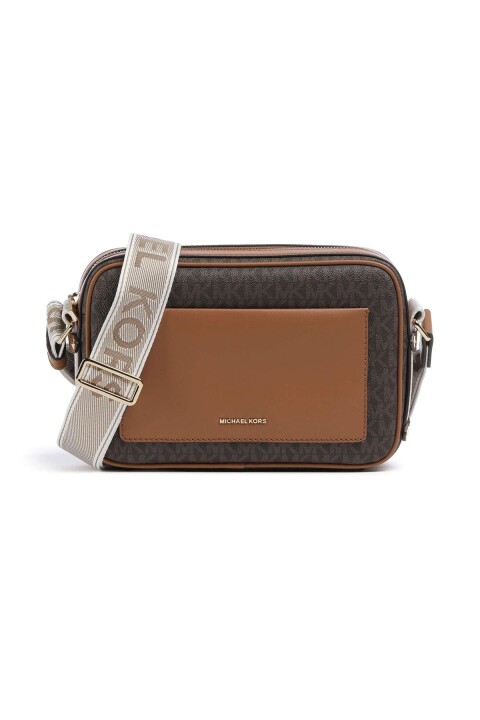 Kadın Maeve Geniş Askılı Desenli Omuz Çantası - Kahverengi 