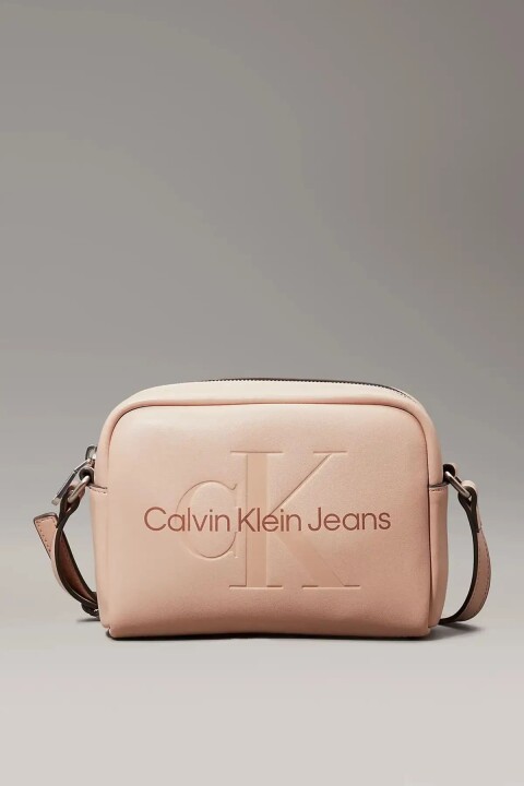 Kadın Marka Logolu Omuz Askılı Bölmeli Günlük Kullanım Omuz Çantası - Pembe 